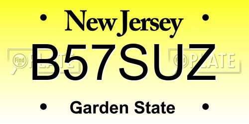 B57SUZ New Jersey License Plate