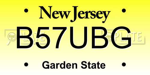 B57UBG New Jersey License Plate