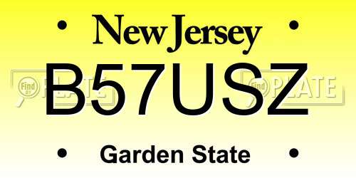 B57USZ New Jersey License Plate