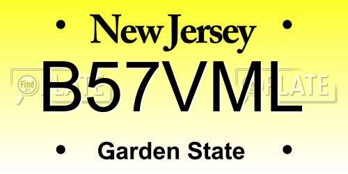 B57VML New Jersey License Plate