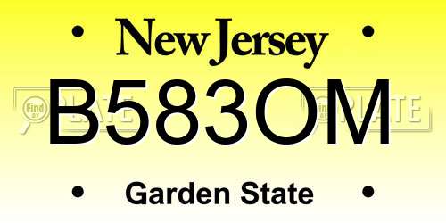 B583OM New Jersey License Plate