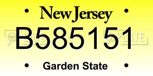 B585151 New Jersey License Plate