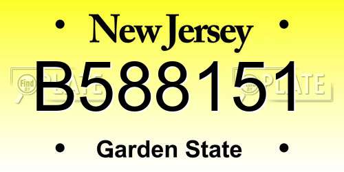 B588151 New Jersey License Plate