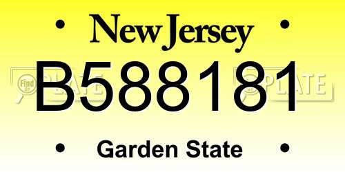 B588181 New Jersey License Plate