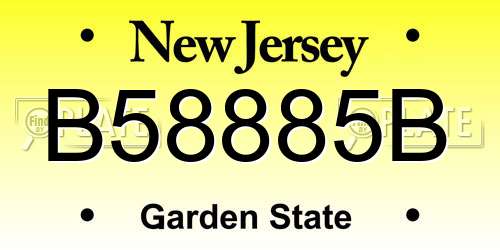B58885B New Jersey License Plate