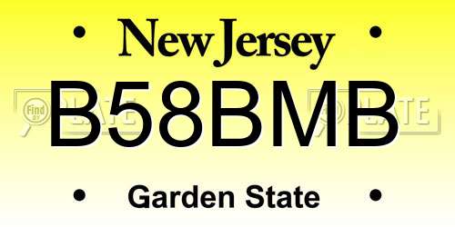 B58BMB New Jersey License Plate