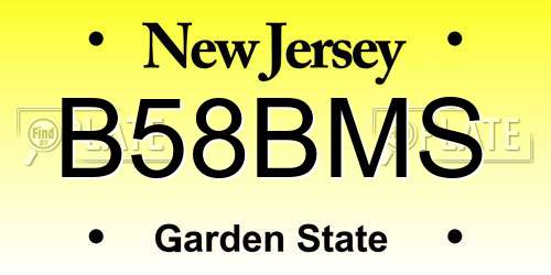 B58BMS New Jersey License Plate