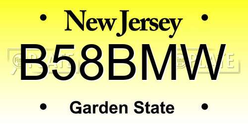 B58BMW New Jersey License Plate