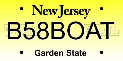 B58BOAT New Jersey License Plate