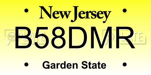 B58DMR New Jersey License Plate