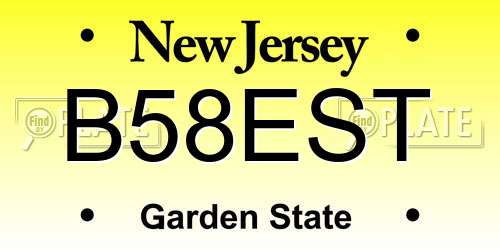 B58EST New Jersey License Plate