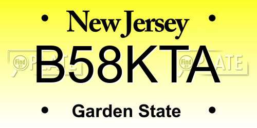 B58KTA New Jersey License Plate