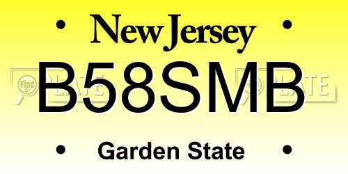 B58SMB New Jersey License Plate