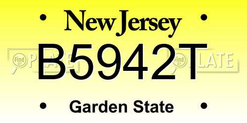 B5942T New Jersey License Plate