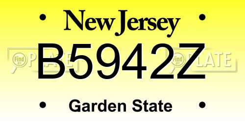 B5942Z New Jersey License Plate