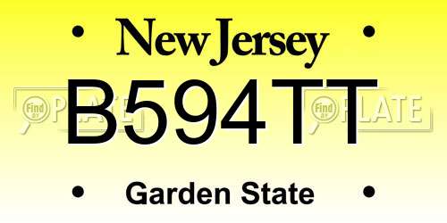 B594TT New Jersey License Plate