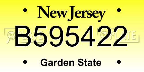 B595422 New Jersey License Plate