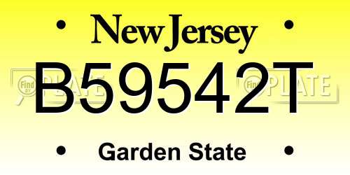 B59542T New Jersey License Plate