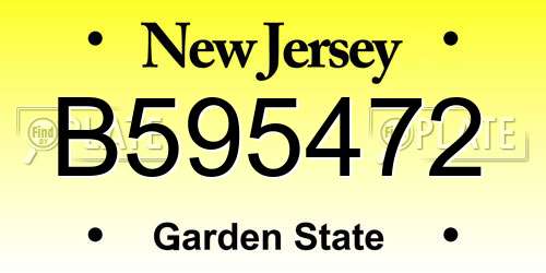 B595472 New Jersey License Plate