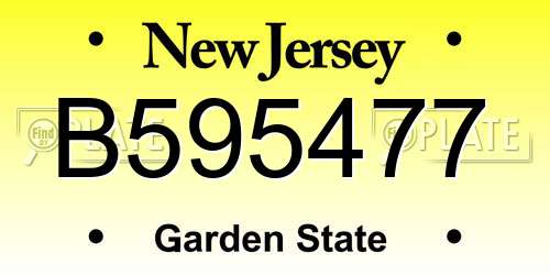 B595477 New Jersey License Plate