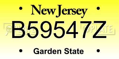 B59547Z New Jersey License Plate