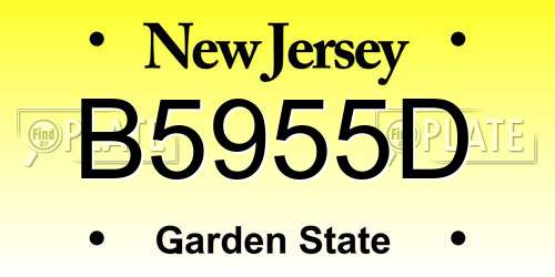 B5955D New Jersey License Plate