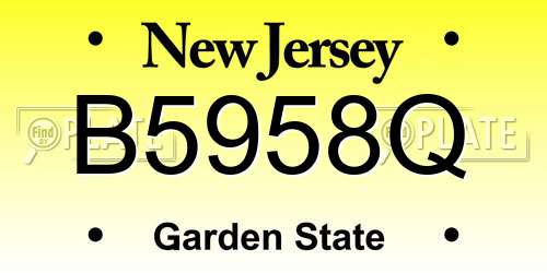 B5958Q New Jersey License Plate