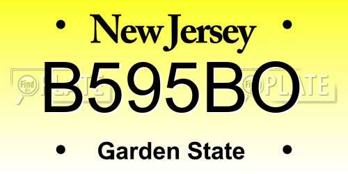 B595BO New Jersey License Plate
