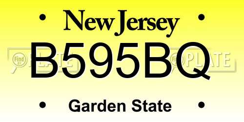 B595BQ New Jersey License Plate