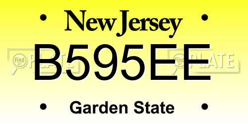 B595EE New Jersey License Plate