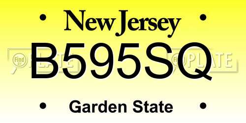 B595SQ New Jersey License Plate