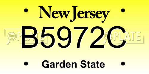B5972C New Jersey License Plate