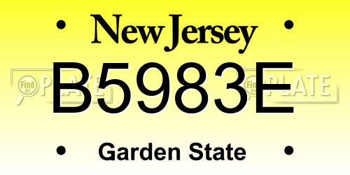 B5983E New Jersey License Plate