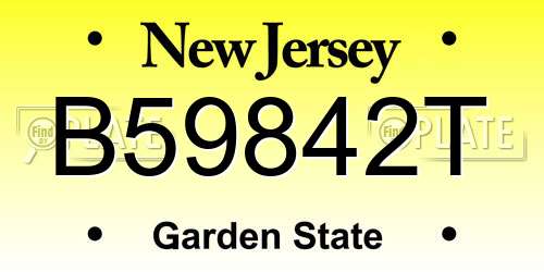 B59842T New Jersey License Plate