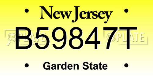 B59847T New Jersey License Plate