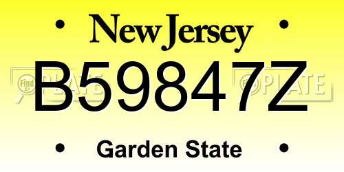 B59847Z New Jersey License Plate