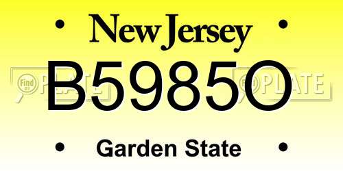 B5985O New Jersey License Plate
