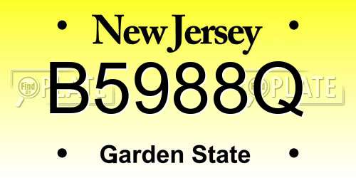 B5988Q New Jersey License Plate