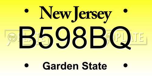 B598BQ New Jersey License Plate