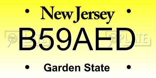B59AED New Jersey License Plate