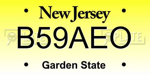 B59AEO New Jersey License Plate