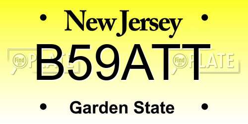 B59ATT New Jersey License Plate
