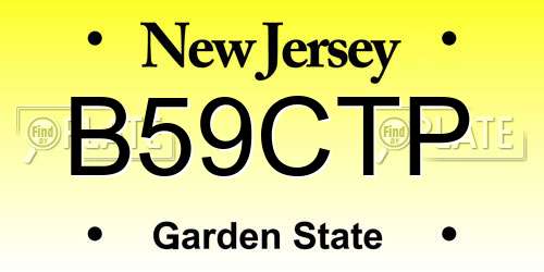 B59CTP New Jersey License Plate