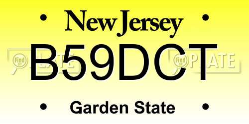 B59DCT New Jersey License Plate