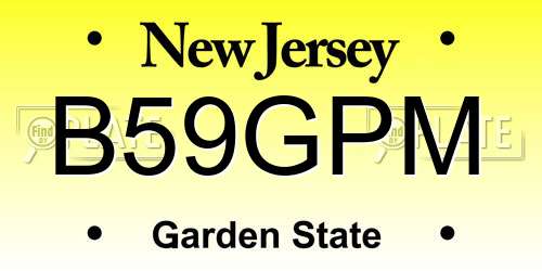 B59GPM New Jersey License Plate