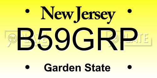 B59GRP New Jersey License Plate