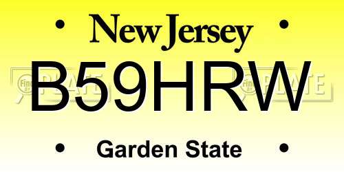 B59HRW New Jersey License Plate