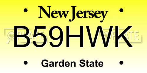 B59HWK New Jersey License Plate