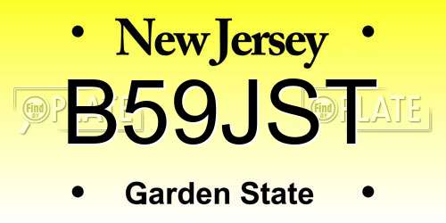 B59JST New Jersey License Plate