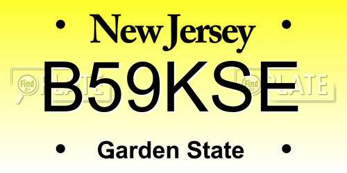 B59KSE New Jersey License Plate